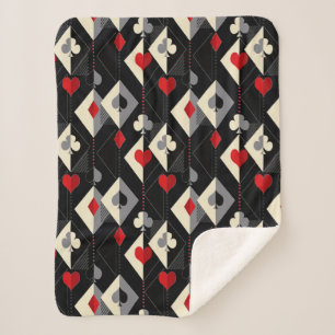Couverture Sherpa Costumes de jeu de cartes en poker.