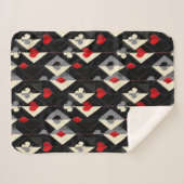 Couverture Sherpa Costumes de jeu de cartes en poker. (Devant (Horizontal))