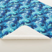 Couverture Sherpa Cosy Dans Un Bleu Asiatique Élégant (3/4)