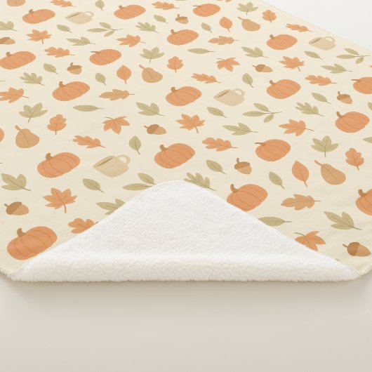 Couverture Sherpa Cosy épice Citrouille Automne Motif sans couture (3/4)