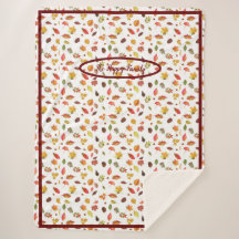 Cosy Hiver Sherpa Blanket avec feuilles d'automne