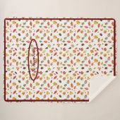 Couverture Sherpa Cosy Hiver Sherpa Blanket avec feuilles d'automne (Devant (Horizontal))