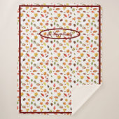 Couverture Sherpa Cosy Hiver Sherpa Blanket avec feuilles d'automne (Devant)