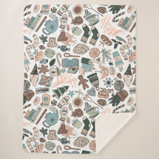 Couverture Sherpa Cosy Hygge Motif sans couture Sherpa Blanket