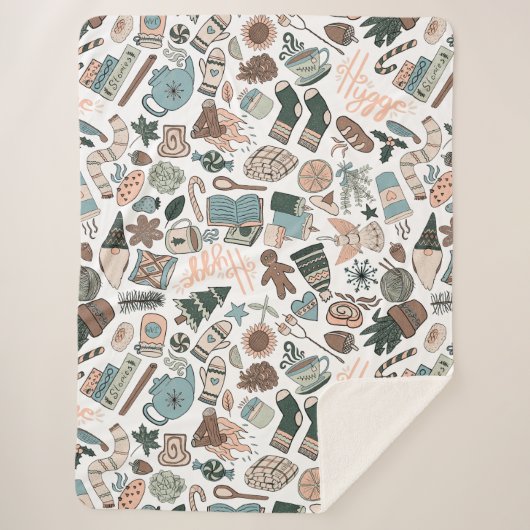 Couverture Sherpa Cosy Hygge Motif sans couture Sherpa Blanket (Devant)