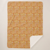 Couverture Sherpa Cosy Knit laine Texture Motif orange (Devant)