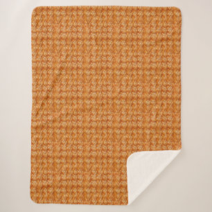 Couverture Sherpa Cosy Knit Laine Texture Orange Motif No3