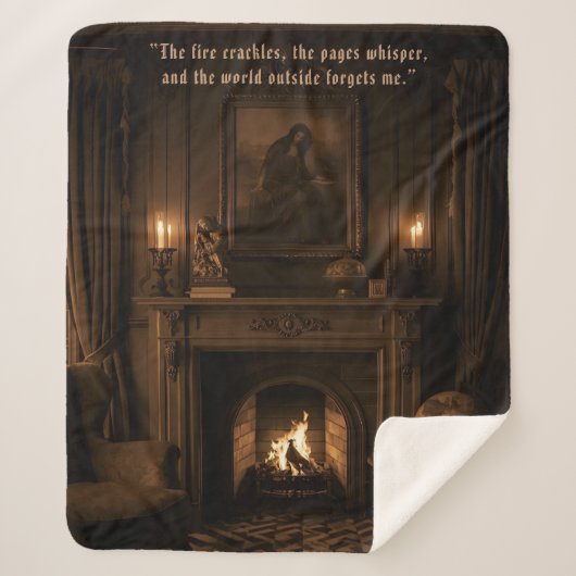 Couverture Sherpa Cosy Sherpa Blanket Dark Academia Cadeau pour lect (Devant)
