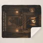 Couverture Sherpa Cosy Sherpa Blanket Dark Academia Cadeau pour lect (Devant (Horizontal))