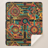 Couverture Sherpa Cosy Turquoise "Aztec Dream" Plush Sherpa Blanket (Devant)
