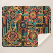 Couverture Sherpa Cosy Turquoise "Aztec Dream" Plush Sherpa Blanket (Devant (Horizontal))