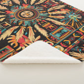 Couverture Sherpa Cosy Turquoise "Aztec Dream" Plush Sherpa Blanket (3/4)