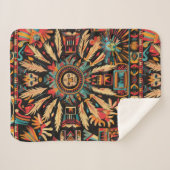 Couverture Sherpa Cosy Turquoise "Aztec Dream" Plush Sherpa Blanket (Devant (Horizontal))