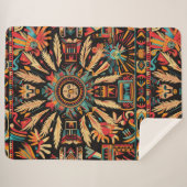 Couverture Sherpa Cosy Turquoise "Aztec Dream" Plush Sherpa Blanket (Devant (Horizontal))