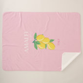 Couverture Sherpa Côte d'Amalfi, Salle Préppy, Rose (Devant (Horizontal))