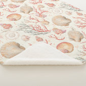 Couverture Sherpa Côtière rustique - Coquillages, Starfish, Reef (16 (3/4)