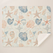Couverture Sherpa Côtière rustique - Coquillages, Starfish, Reef (25 (Devant (Horizontal))