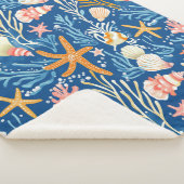 Couverture Sherpa Côtière rustique - Coquillages, Starfish, Reef (26 (3/4)