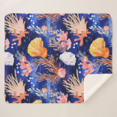 Couverture Sherpa Côtière rustique - Coquillages, Starfish, Reef (27 (Devant (Horizontal))