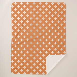 Couverture Sherpa Cottage Orange Sud Fleur de Lys