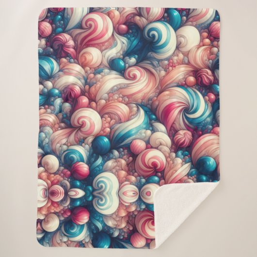 Couverture Sherpa Cotton Candy Bubblegum (Devant)