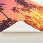 Couverture Sherpa Coucher de soleil des arbres tropicaux (3/4)