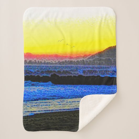 Couverture Sherpa Coucher de soleil mystique (Devant)