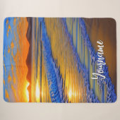 Couverture Sherpa Coucher de soleil sur la plage de sable (Devant (Horizontal))