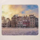 Couverture Sherpa Coucher de soleil sur la rue à Riga (Devant (Horizontal))