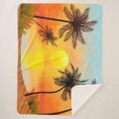 Couverture Sherpa Coucher de soleil tropical (Devant)