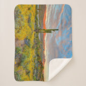 Couverture Sherpa Coucher du soleil sur le paysage désertique (Devant)