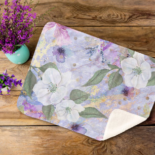 Couverture Sherpa Couleur d'aquarelle vintage violet or