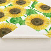 Couverture Sherpa Couleur d'eau des fleurs de soleil (3/4)