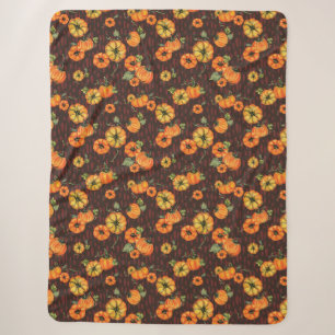 Couverture Sherpa Couleur d'eau peinte Citrouille orange/noir