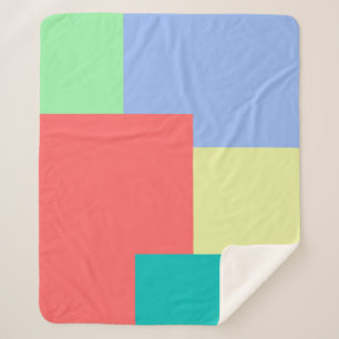 Couverture Sherpa Couleur géométrique minimaliste Couleurs lumineuse