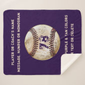 Couverture Sherpa Couleur mauve ou cosy de base-ball Sherpa (Devant (Horizontal))