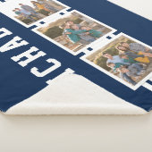 Couverture Sherpa Couleur modifiable Varsity White Stripes Photo (3/4)