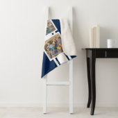 Couverture Sherpa Couleur modifiable Varsity White Stripes Photo (En situation)