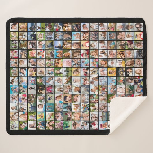 Couverture Sherpa Couleur personnalisée simple 180 Carrés (Devant (Horizontal))