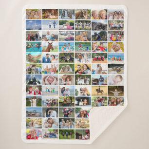 Couverture Sherpa Couleur personnalisée simple 72 Rectangle Photo Co