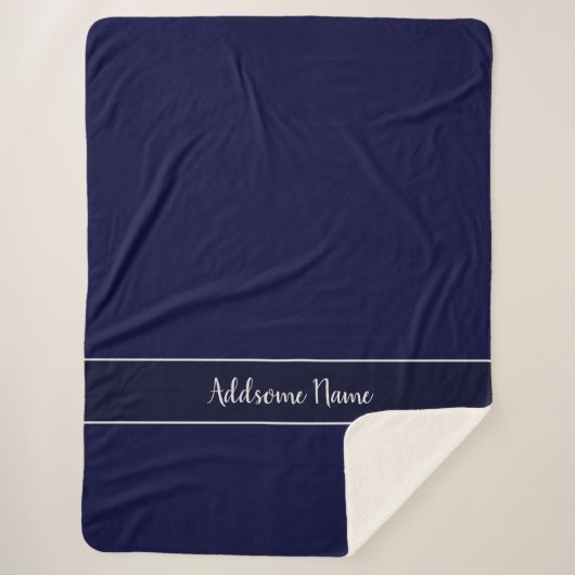 Couverture Sherpa Couleur solide Moderne Marine Bleu élégant (Devant)