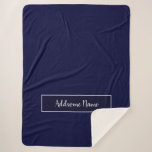 Couverture Sherpa Couleur solide Moderne Marine Bleu élégant<br><div class="desc">Custom Template Customized designs. Personalize with your own name,  a great gift for anyone including yourself.</div>