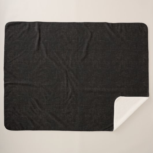 Couverture Sherpa Couleur solide texturée noire (Devant (Horizontal))