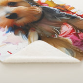 Couverture Sherpa Couleur Splash Yorkie Puppy - Papier à enveloppeme (3/4)