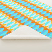 Couverture Sherpa Couleur Turquoise Bleu Orange Jaune Motif (3/4)
