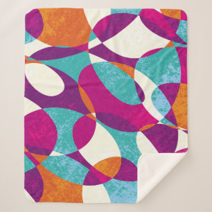 Couverture Sherpa Couleurs diverses, collection motif vintage.