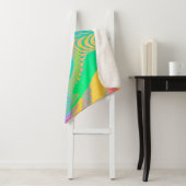 Couverture Sherpa COULEURS FLUO - Art Fractal - (En situation)