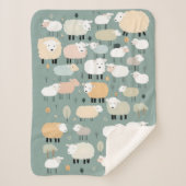 Couverture Sherpa Couleurs motifs pastel mouton mignon minimes (Devant)