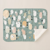 Couverture Sherpa Couleurs motifs pastel mouton mignon minimes (Devant (Horizontal))