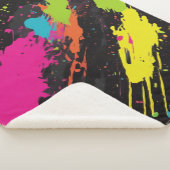 Couverture Sherpa Couleurs néon Retro Paint Splatter (3/4)
